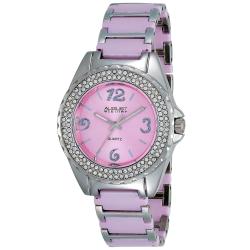 August Steiner Women's Quartz Crystal Ceramic Bracelet Watch
