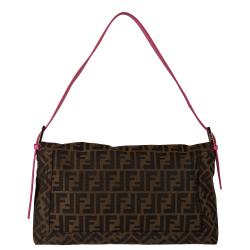 Fendi Canvas Zucca Print Shoulder Bag