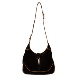 Gucci Black Suede Hobo Handbag