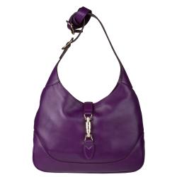 Gucci 'Jackie' Purple Leather Hobo Handbag