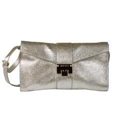 Jimmy Choo Silver Metallic Leather Shoulderbag
