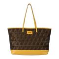 Fendi Tobacco Yellow Zucca Roll Tote