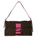 Fendi Canvas Zucca Print Shoulder Bag