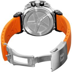 Tissot Women's T-Race Black Dial Orange Silicone Strap