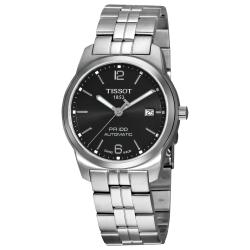 Tissot Men's 'PR-100' Black Dial Stainless Steel Automatic Watch