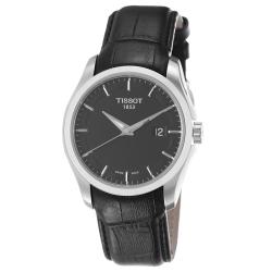 Tissot Men's 'Couturier' Black Dial Black Leather Strap Watch