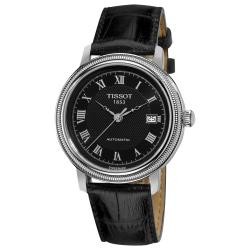 Tissot Men's 'Bridgeport' Black Dial Black Leather Strap Watch