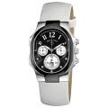 Philip Stein Women's 'Classic Chrono' White Leather Strap Watch