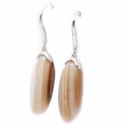 De Buman Sterling Silver Agate Earrings