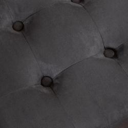 Tufted Black Microfiber Cube Ottoman