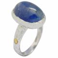 De Buman 18k Yellow Gold and Sterling Silver Tanzanite Ring