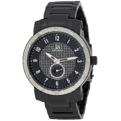 Joshua & Son's Men's Stainless Steel Diamond Bracelet Watch