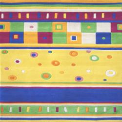 Handmade Children's Color Block Wool Rug (3'7 x 5'5)