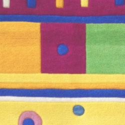 Handmade Children's Color Block Wool Rug (5' x 7'3)