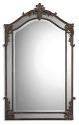 Alvita Aged Wood Tone Medium Framed Mirror