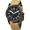 Burberry Women's 'Military' Black Dial Beige Leather Strap Watch