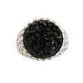 Pearlz Ocean Sterling Silver Black Druzy Ring