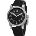 Burberry Women's 'Military' Black Dial Black Leather Strap Watch