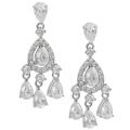 Tressa Silvertone Cubic Zirconia Teardrop Dangle Earrings