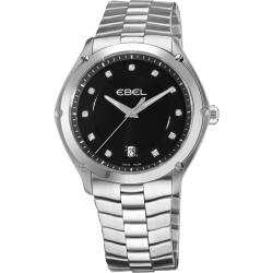 Ebel Men's 'Classic Sport' Black Dial Stainless Steel Watch
