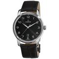 Eterna Men's 'Soleure' Black Dial Black Leather Strap Automatic Watch