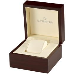 Eterna Women's 'Historique' Silver Dial Black Leather Strap Watch
