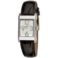Eterna Women's 'Historique' Silver Dial Black Leather Strap Watch