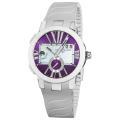 Ulysse Nardin Women's Dual Time Purple Diamond Dial Watch