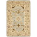 Hand-made Farahan Blue/ Sage Hand-spun Wool Rug (2' x 3')