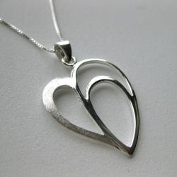 Sterling Silver Open Heart Necklace (Thailand)