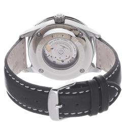 Zeno Men's 'Automatic' Silver Dial Black Strap Watch