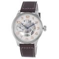 Zeno Men's 'Oversized' Skeleton Dial Brown Strap Automatic Watch