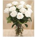 (Valentine's Day Pre-order) Bouquet of Long Stemmed White Roses (One Dozen)