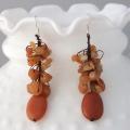 Sterling Silver Orange Carnelian Earrings (Thailand)