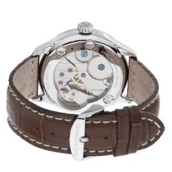 Zeno Men's 'Godat' Ivory Dial Brown Leather Strap Automatic Watch