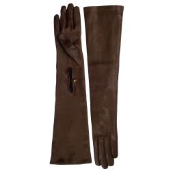Prada Women's Chesnut Brown Leather Gloves