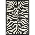 Handmade New Zealand Wool Zebra Black and Ivory Rug (2' x 3')