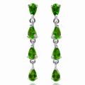 De Buman Sterling Silver Chrome Diopside Dangle Earrings