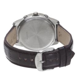 Tissot Men's 'PR-100' Silver Dial Brown Leather Strap Watch