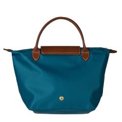 Longchamp Aqua Blue 'Mini Le Pilage' Tote Handbag