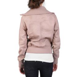 Ci Sono by Journee Junior's High Collar Zippered Faux Leather Jacket