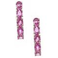 14k White Gold Ceylon Pink Sapphires Hoop Earrings