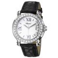 Chopard Women's 'Happy Sport Round' Black Leather Strap Watch
