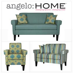 angelo:HOME Ennis Shoreline Aqua Blue 3 piece Sofa Collection