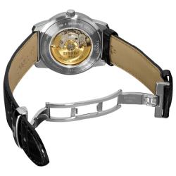 Tissot Men's 'PR-100' Black Dial Black Leather Strap Watch