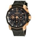 Corum Men's 'Admiral Cup' Black Dial Rose Gold Black Strap Watch