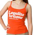 American Apparel Women's 'Legalize Arizona' Orange/ White Baby Rib Spaghetti Tank