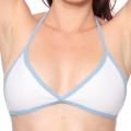 American Apparel Women's White/ Blue Baby Rib Bikini Bra