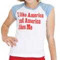 American Apparel Girl's 'I Like America' Raglan Baby Rib Cotton Tee