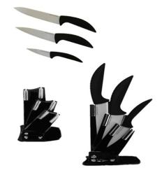 Gourmet Chop Chop 3-piece Ceramic Knife Set with Holder